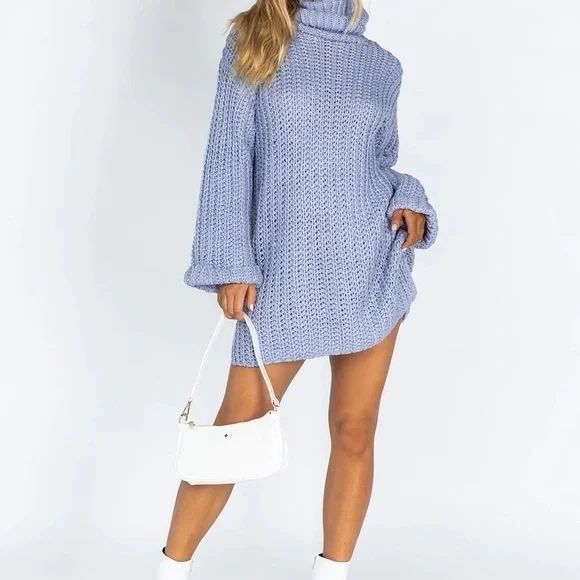 open lace back dress Rain Music Beaded Knit Mini Dress Blue main image 0
